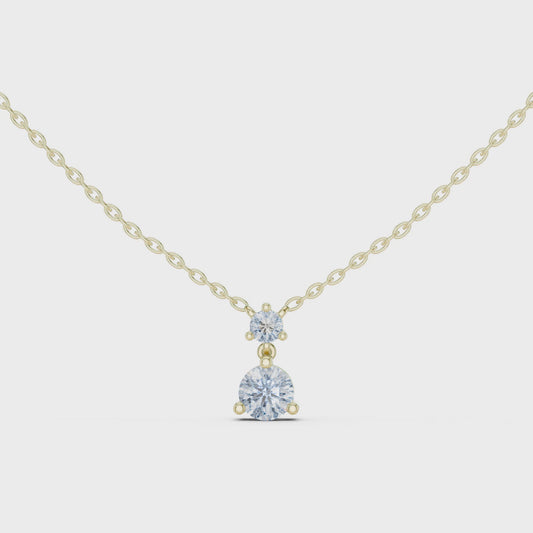 14K Yellow Gold Solitaire Pendant With Round Lab Diamond