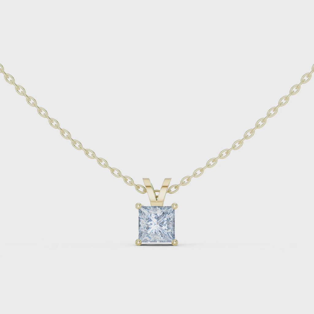 Princess Cut Solitaire Lab Diamond Pendant