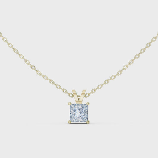 Princess Cut Solitaire Lab Diamond Pendant