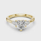 Heart Cut Lab Diamond Three Stone Engagement Ring