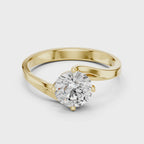 Round Cut Lab Diamond Bypass Engagement Ring