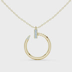 Circle Shape Round Cut Lab Diamond Pendant