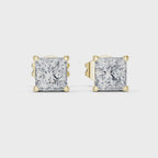 Princess Cut 1 Carat Diamond Stud Earrings