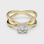 1 Carat Round Diamond Split Shank Engagement Ring
