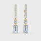 Baguette And Round Cut Lab Diamond Drop Earrings