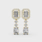 Multi Shape Diamond Drop Dangle Halo Earrings