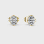 Oval Cut Lab DIamond Gold Stud Earrings