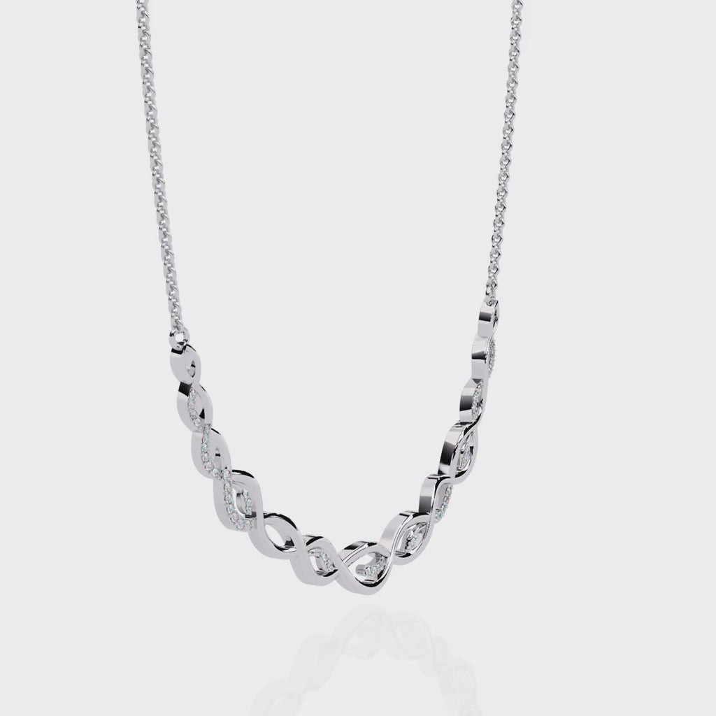 Round Cut Lab Diamond Necklace in 14K White Gold