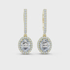 Trendy Lab Diamond Oval Cut Drop Earrings