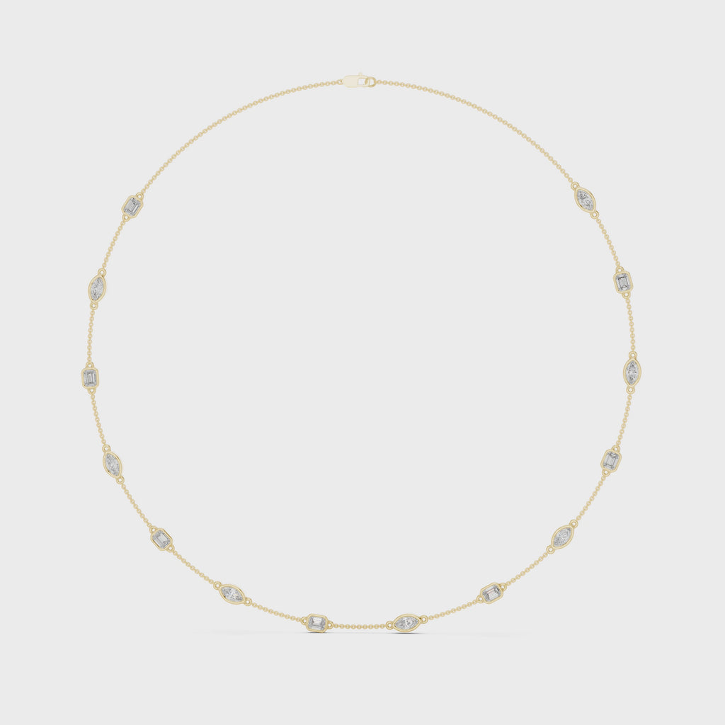 Charming Emerald And Marquise Diamond Necklace