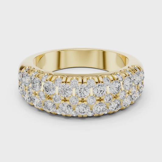 Multiple Round Cut Lab Diamond Wedding Band