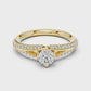 Round Cut Lab Diamond Shink Shank Engagement Ring
