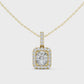 3 Carat Cushion Lab Diamond Halo Pendant