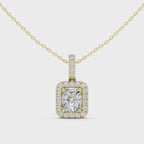3 Carat Cushion Lab Diamond Halo Pendant
