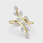 Fancy Leaf Shape Round Diamond Engagement Ring