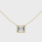 2.50 Carat Emerald Cut Lab Diamond Bezel Set Pendant