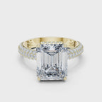 Hidden Halo Emerald Diamond Engagement ring