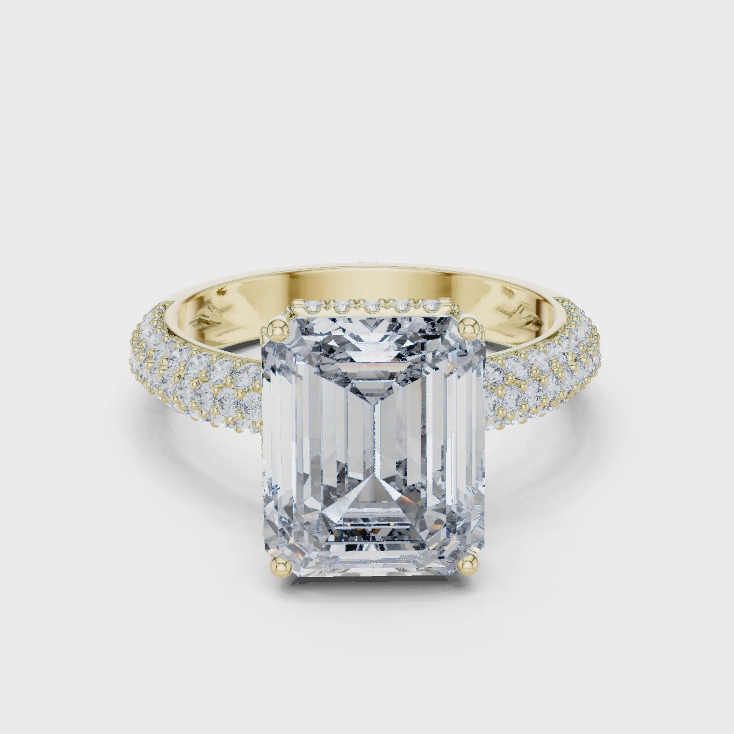 Hidden Halo Emerald Diamond Engagement ring