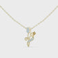 14K Yellow Gold Diamond Rose Pendant