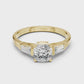 Cushion Cut Diamond Three Stone Engagement Ring