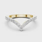 Round Cut Lab Diamond Chevron Wedding Band