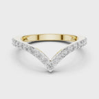 Round Cut Lab Diamond Chevron Wedding Band