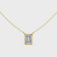Bezel Set Emerald lab Diamond Solitaire Pendant
