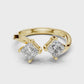 Modern Princess Cut Two Stone Engagement Ring