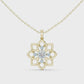 Classic Round Cut Lab Diamond Floral Pendant