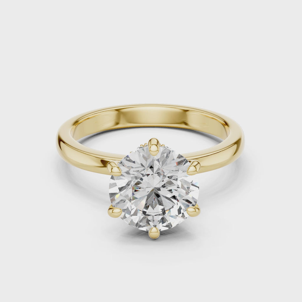 Round Solitaire Engagement Ring With Lab Diamond