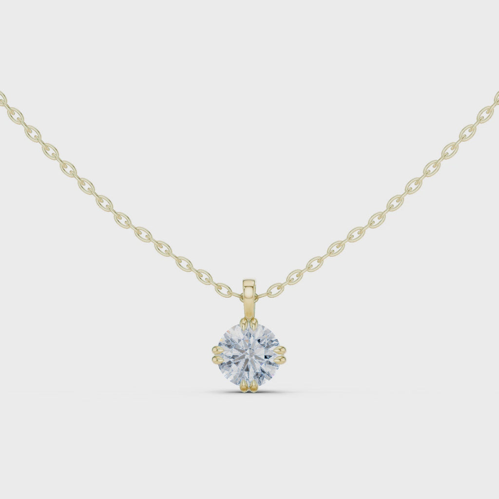 1 Carat Round Cut Lab Diamond Solitaire Pendant