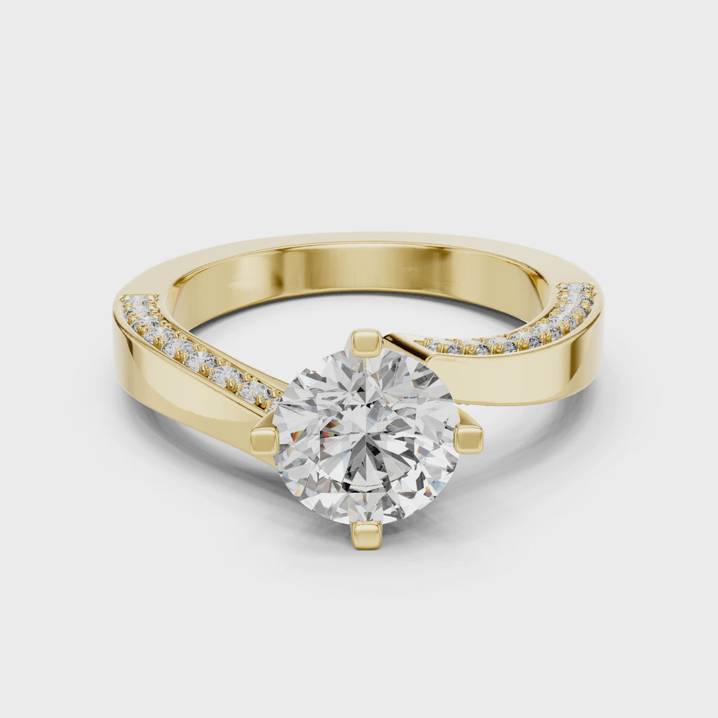 1.50 Carat Round Diamond Solitaire Accent Engagement RIng