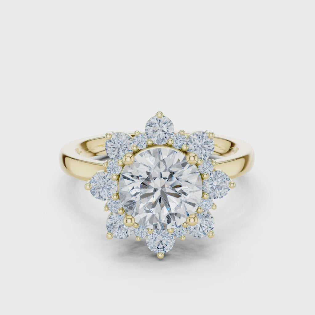 2 Carat Flora Round Diamond Engagement Ring