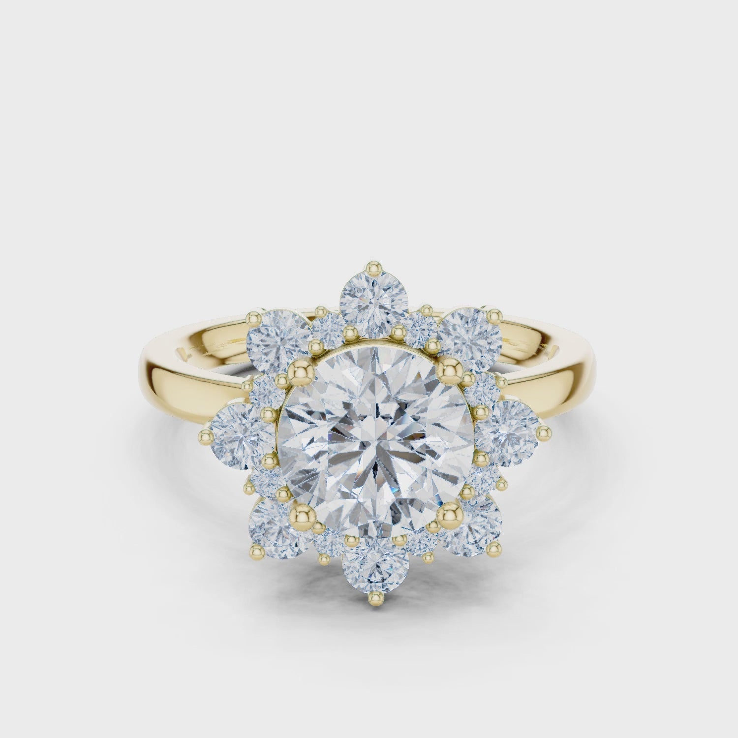 2 Carat Flora Round Diamond Engagement Ring