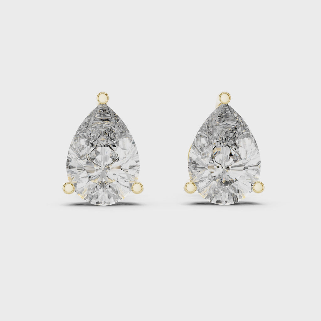 3.50 Carat Pear Cut Lab Diamond Stud Earrings