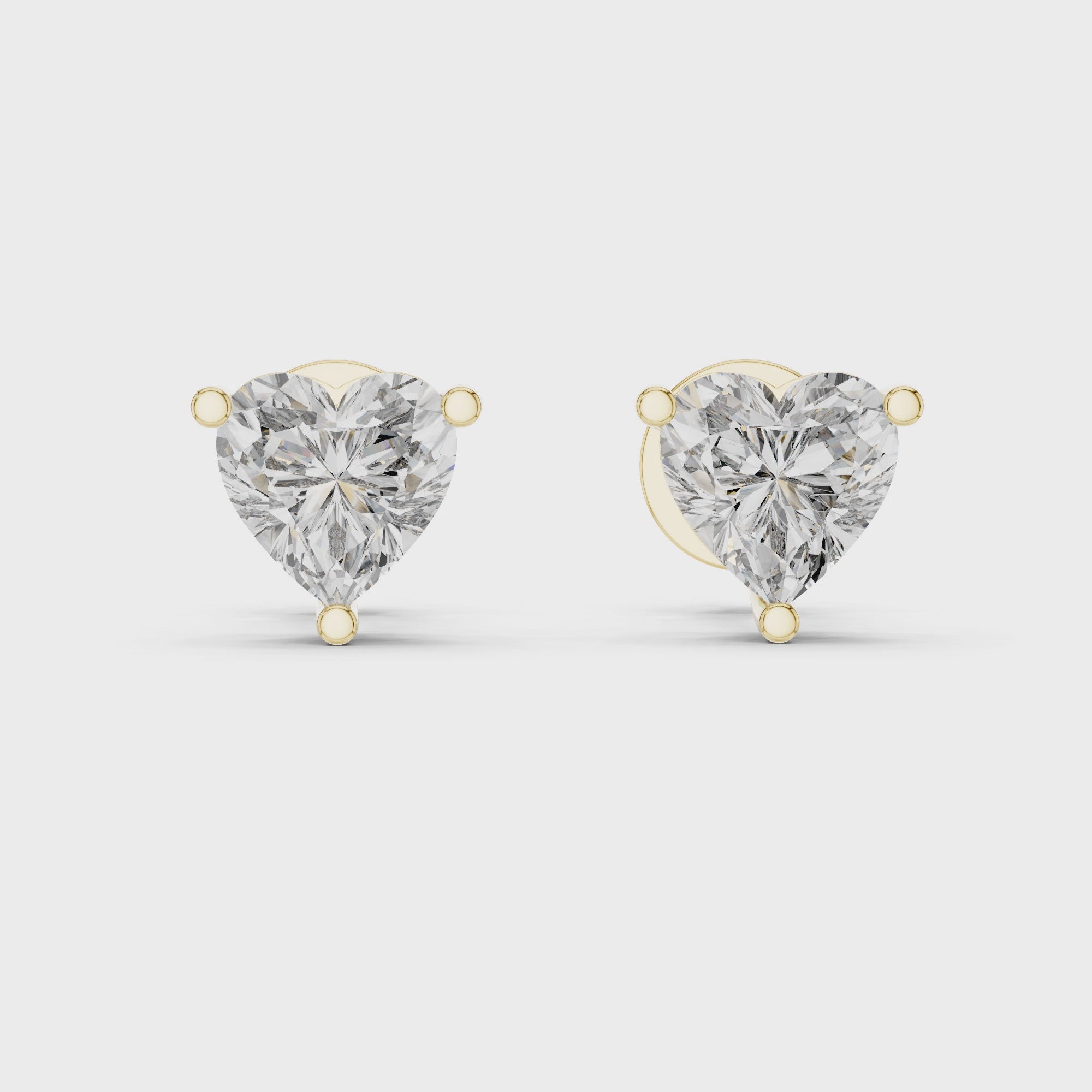1.50 Carat Heart Cut Lab Diamond Stud Earrings