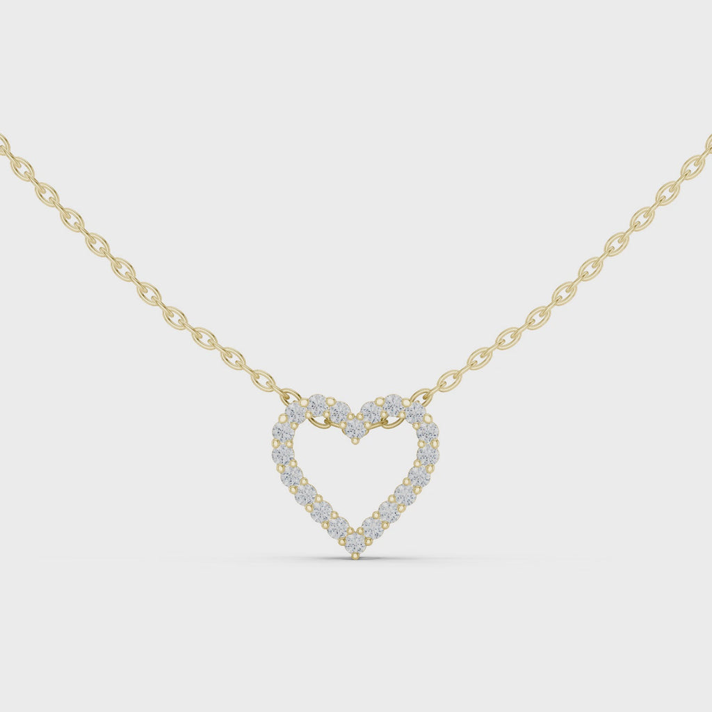 Heart Shape Round Cut Lab Diamond Pendant