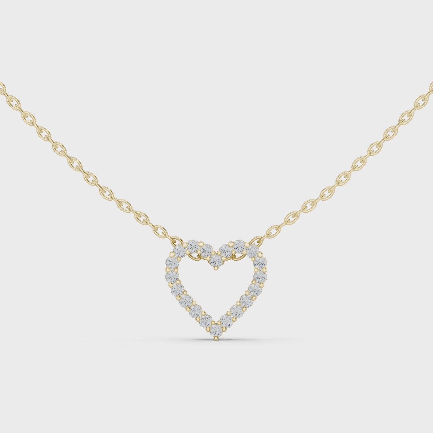 Heart Shape Round Cut Lab Diamond Pendant