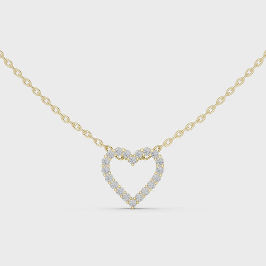 Heart Shape Round Cut Lab Diamond Pendant