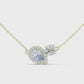 Dual Stone Lab Diamond Pendant With Halo Setting