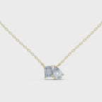 Pear And Emerald Cut Lab Diamond Solitaire Pendant