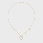 Bezel Set Round Diamond Heart Shape Necklace