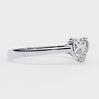 Heart Shaped Lab Diamond Solitaire Engagement Ring