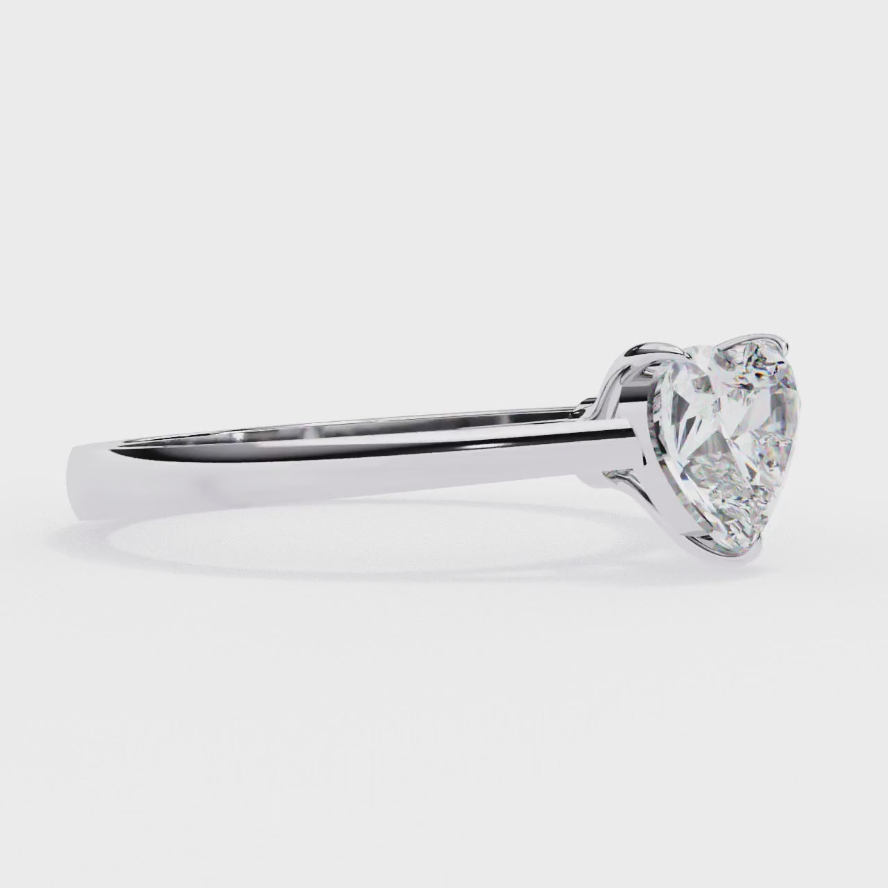 Heart Shaped Lab Diamond Solitaire Engagement Ring