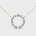 1.50 Carat Oval Shape Lab Diamond Circle Pendant