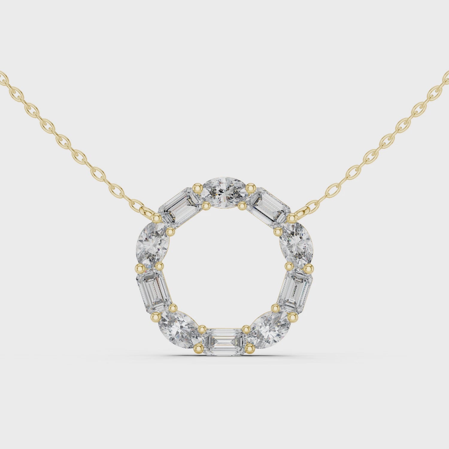 1.50 Carat Oval Shape Lab Diamond Circle Pendant