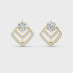 Unique Round Cut Diamond Drop Earrings