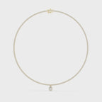 Pear And Round Diamond Tennis Necklace