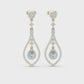 Pear And Round Cut Diamond Dangler Earrings