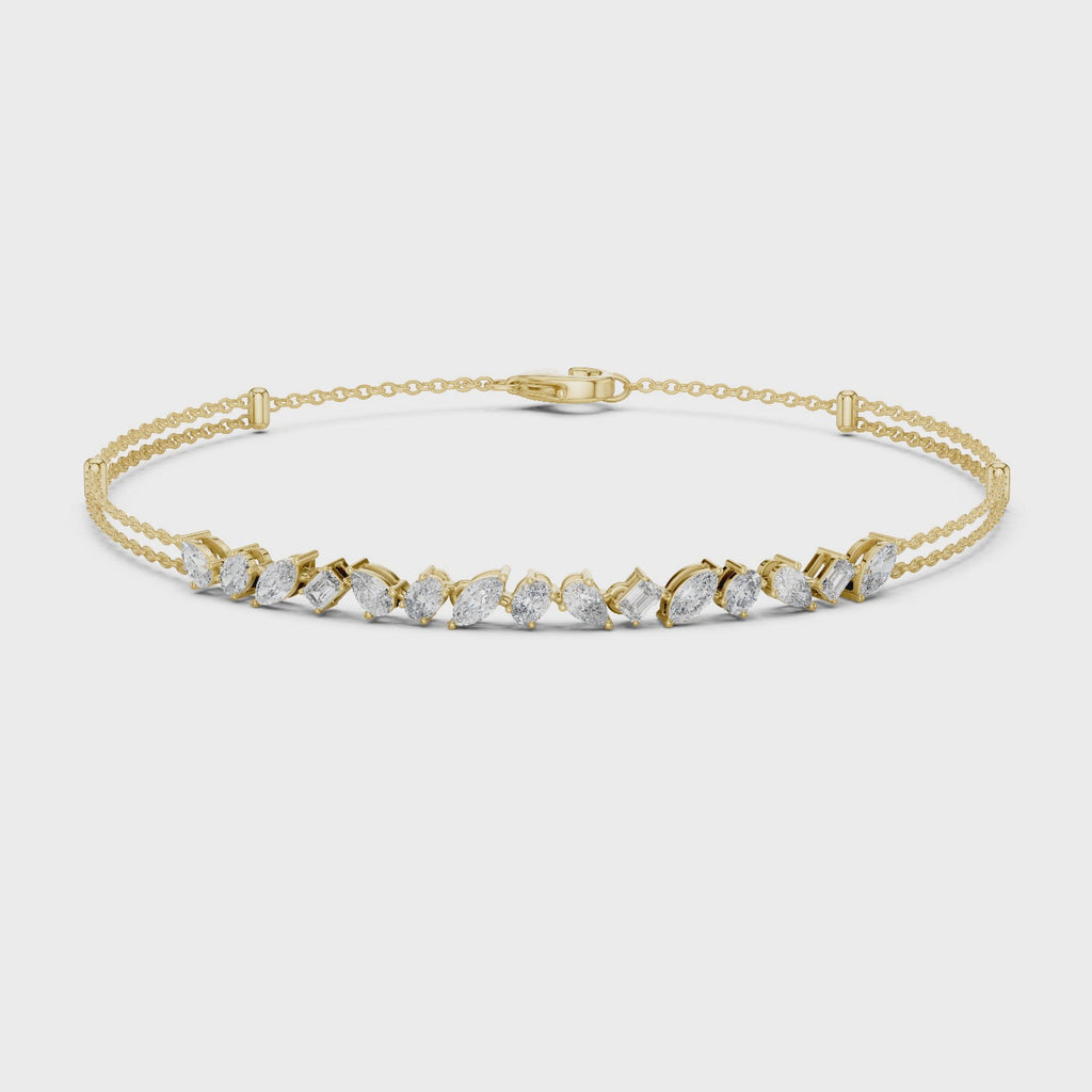 Brilliant Cut Diamond Classic Twin Chain Bracelet